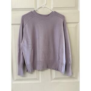 HYFVE Lavender Ribbed Distressed Hem Knit Sweater | Size L